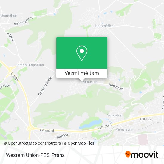 Western Union-PES mapa