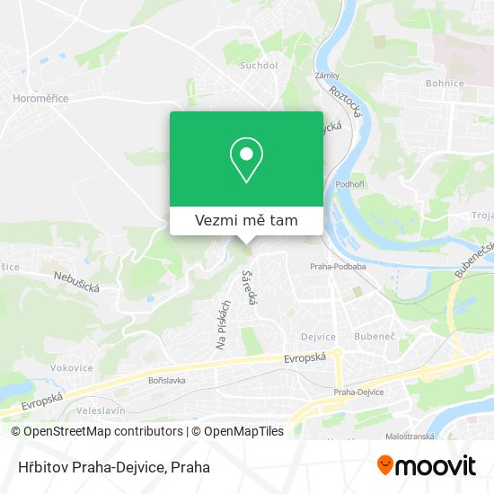 Hřbitov Praha-Dejvice mapa