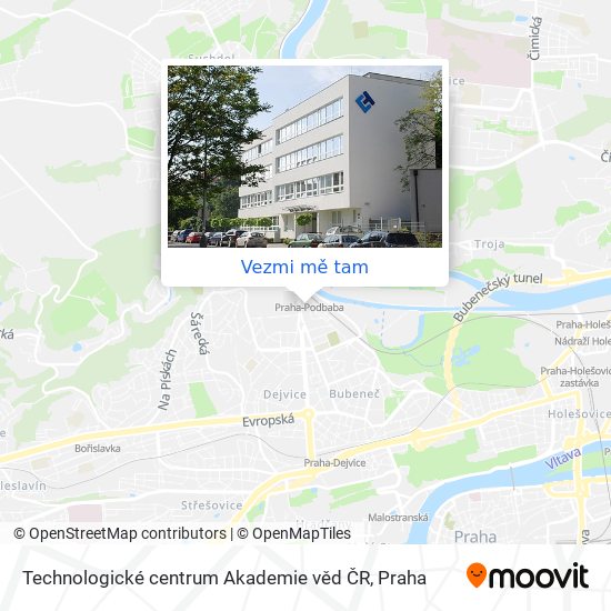 Technologické centrum Akademie věd ČR mapa