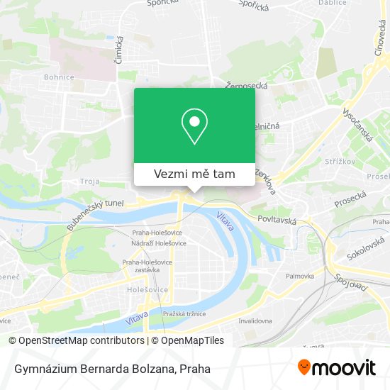 Gymnázium Bernarda Bolzana mapa