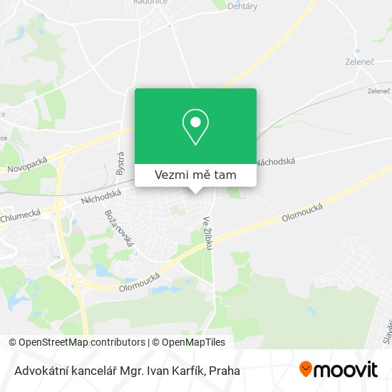 Advokátní kancelář Mgr. Ivan Karfík mapa