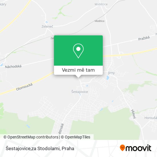 Šestajovice,za Stodolami mapa