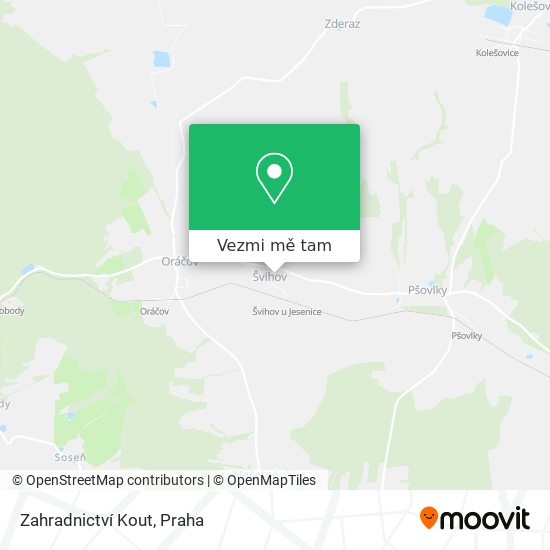 Zahradnictví Kout mapa