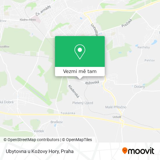 Ubytovna u Kožovy Hory mapa