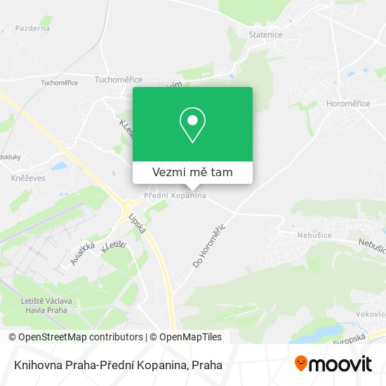 Knihovna Praha-Přední Kopanina mapa