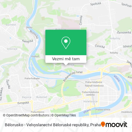 Bělorusko - Velvyslanectví Běloruské republiky mapa