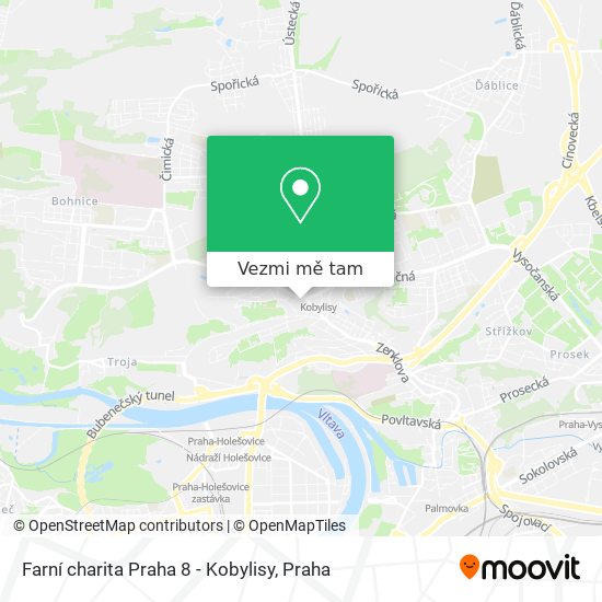 Farní charita Praha 8 - Kobylisy mapa