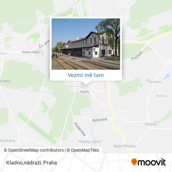 Kladno,nádraží mapa