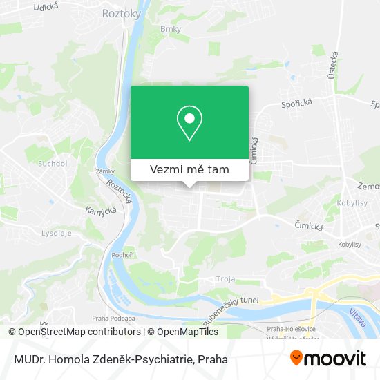 MUDr. Homola Zdeněk-Psychiatrie mapa