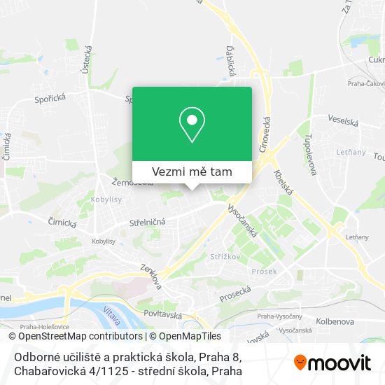 Odborné učiliště a praktická škola, Praha 8, Chabařovická 4 / 1125 - střední škola mapa