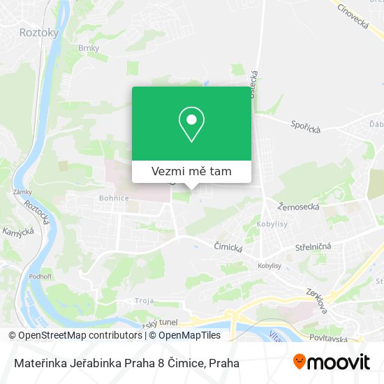 Mateřinka Jeřabinka Praha 8 Čimice mapa