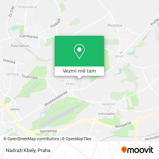 Nádraží Kbely mapa