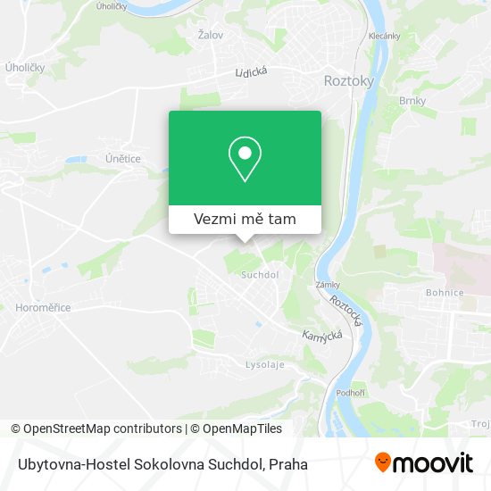 Ubytovna-Hostel Sokolovna Suchdol mapa