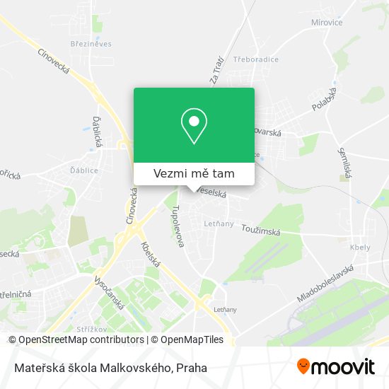 Mateřská škola Malkovského mapa