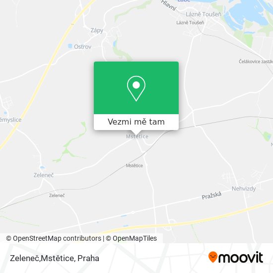 Zeleneč,Mstětice mapa