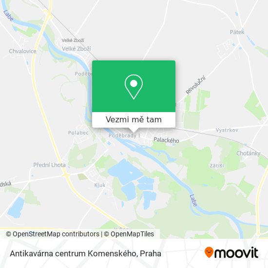 Antikavárna centrum Komenského mapa