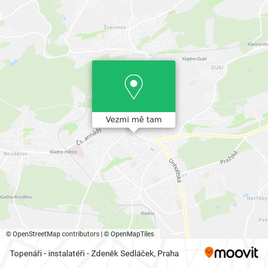 Topenáři - instalatéři - Zdeněk Sedláček mapa