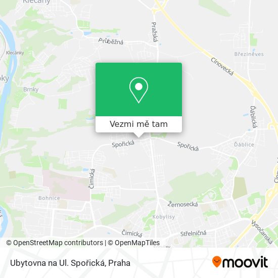 Ubytovna na Ul. Spořická mapa