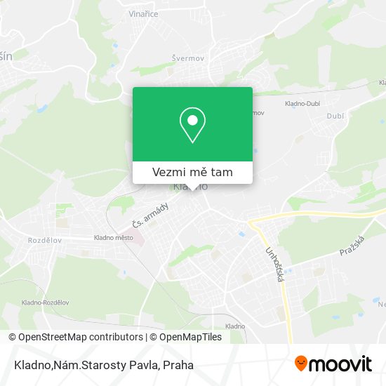 Kladno,Nám.Starosty Pavla mapa