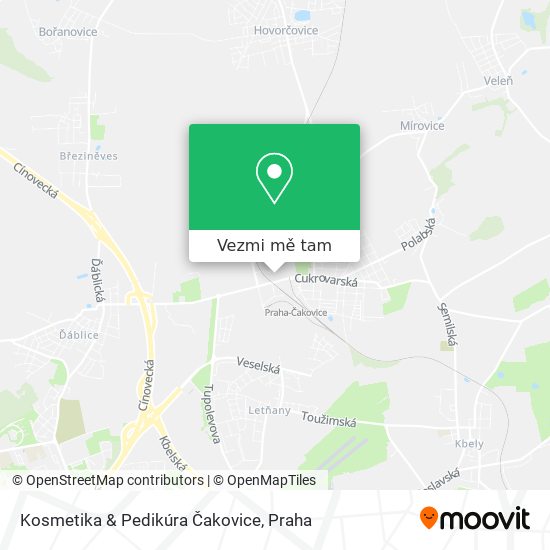 Kosmetika & Pedikúra Čakovice mapa