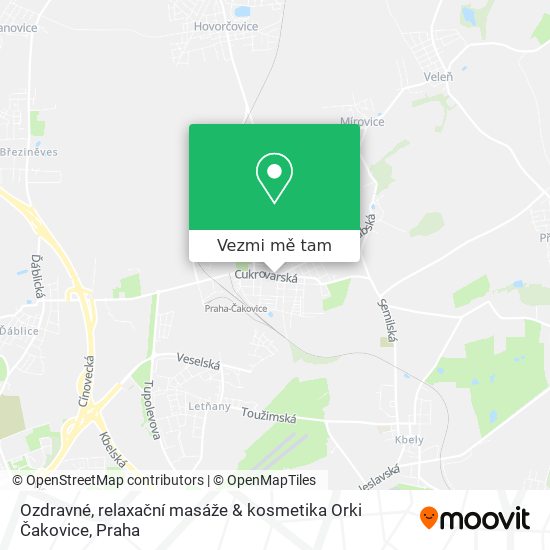 Ozdravné, relaxační masáže & kosmetika Orki Čakovice mapa