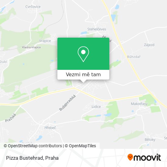 Pizza Bustehrad mapa