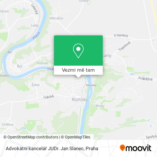Advokátní kancelář JUDr. Jan Slanec mapa