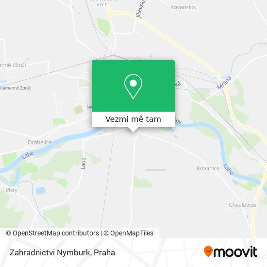 Zahradnictvi Nymburk mapa