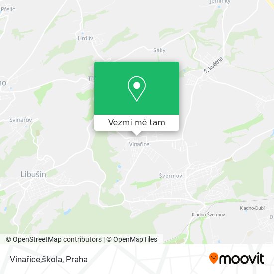 Vinařice,škola mapa