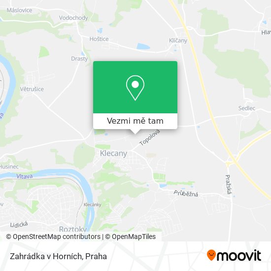 Zahrádka v Horních mapa