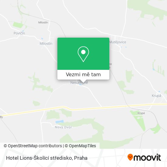 Hotel Lions-Školící středisko mapa