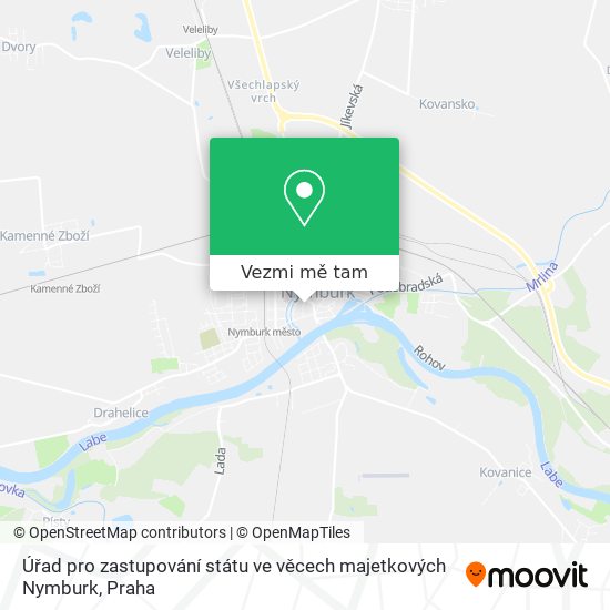 Úřad pro zastupování státu ve věcech majetkových Nymburk mapa