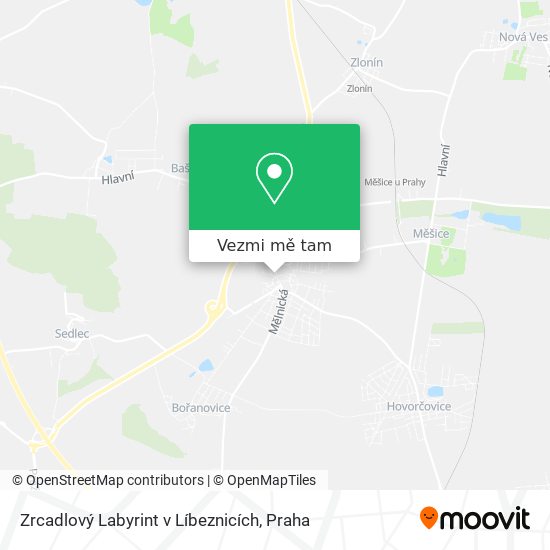 Zrcadlový Labyrint v Líbeznicích mapa