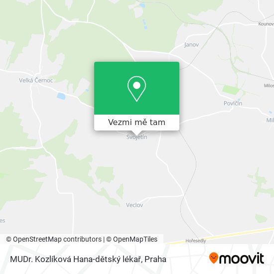 MUDr. Kozlíková Hana-dětský lékař mapa