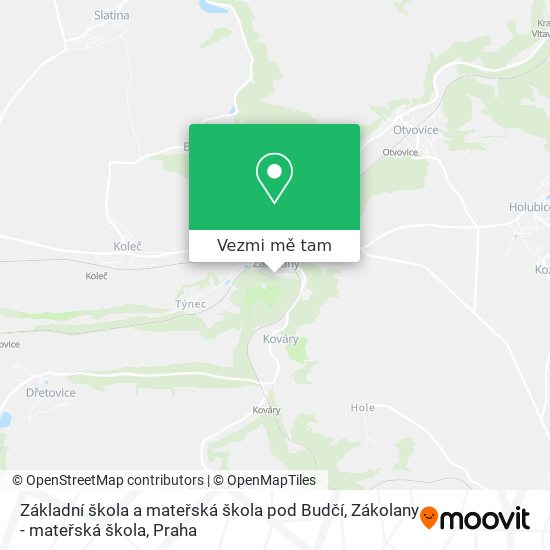 Základní škola a mateřská škola pod Budčí, Zákolany - mateřská škola mapa