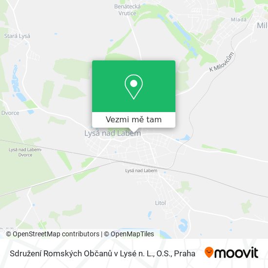 Sdružení Romských Občanů v Lysé n. L., O.S. mapa