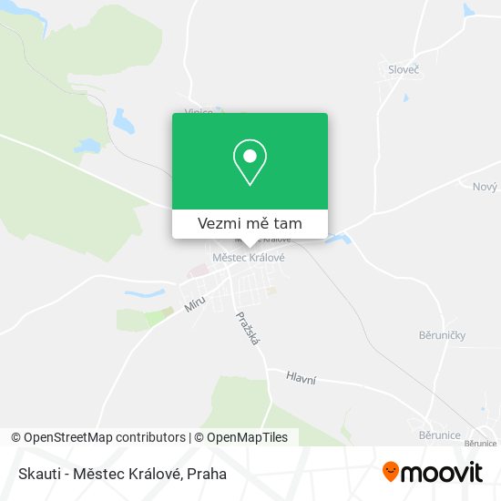 Skauti - Městec Králové mapa