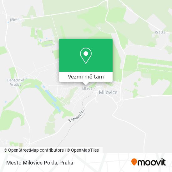 Mesto Milovice Pokla mapa