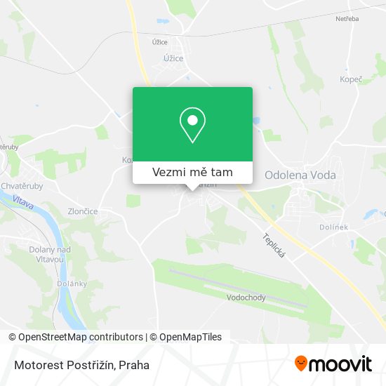 Motorest Postřižín mapa