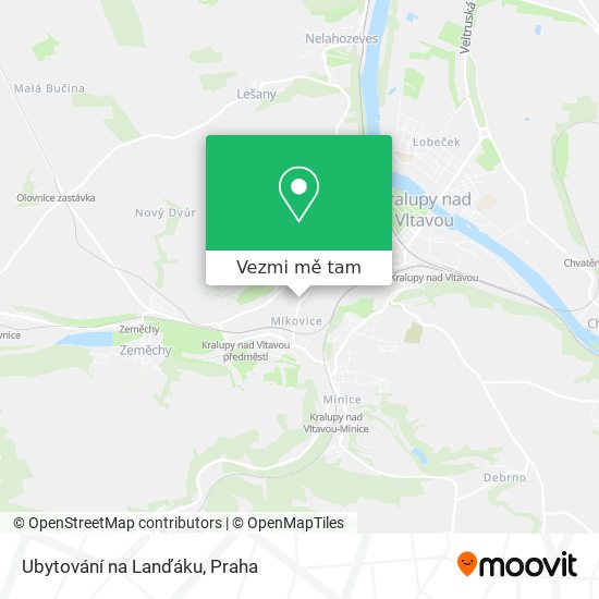 Ubytování na Lanďáku mapa