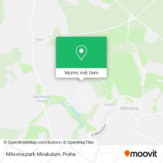 Milovice,park Mirakulum mapa