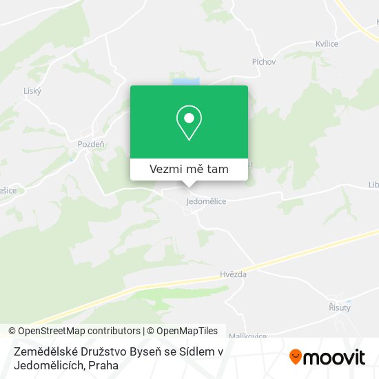 Zemědělské Družstvo Byseň se Sídlem v Jedomělicích mapa