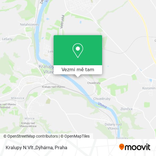 Kralupy N.Vlt.,Dýhárna mapa