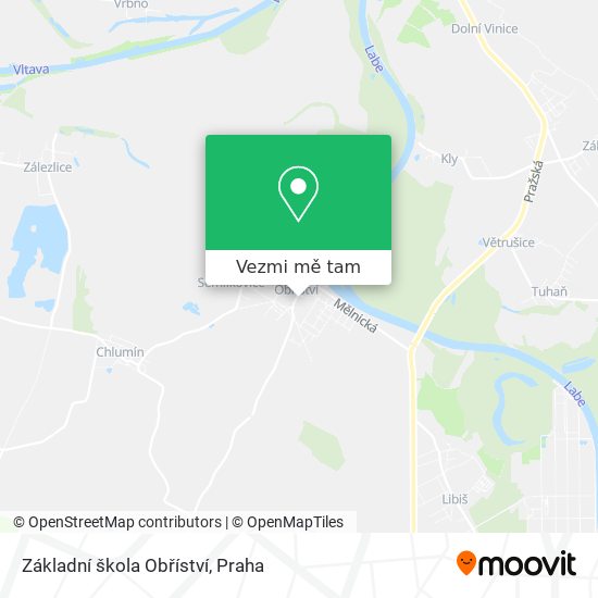 Základní škola Obříství mapa