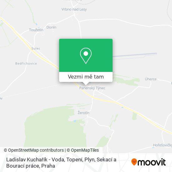 Ladislav Kuchařík - Voda, Topení, Plyn, Sekací a Bourací práce mapa