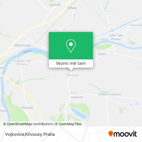 Vojkovice,Křivousy mapa