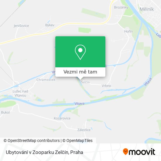 Ubytování v Zooparku Zelčín mapa