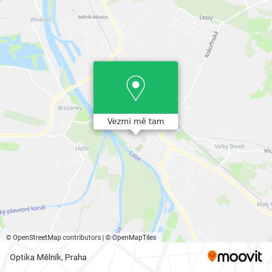 Optika Mělník mapa