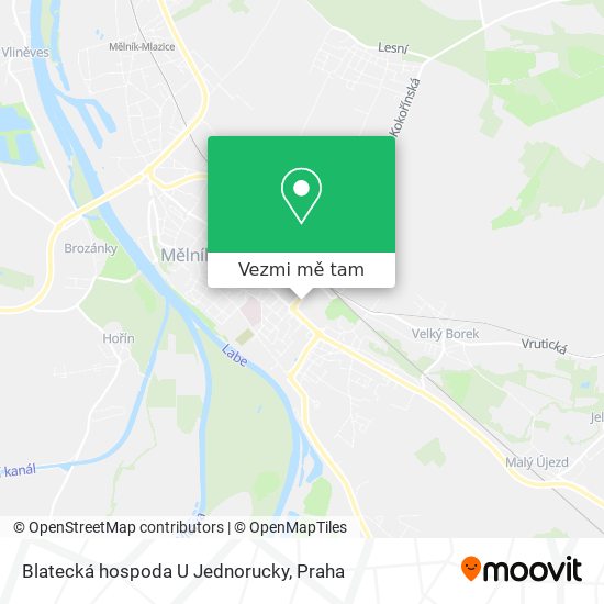 Blatecká hospoda U Jednorucky mapa