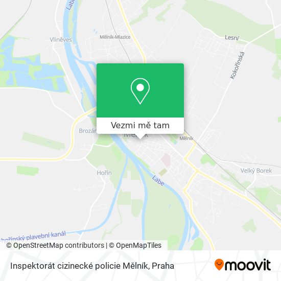 Inspektorát cizinecké policie Mělník mapa